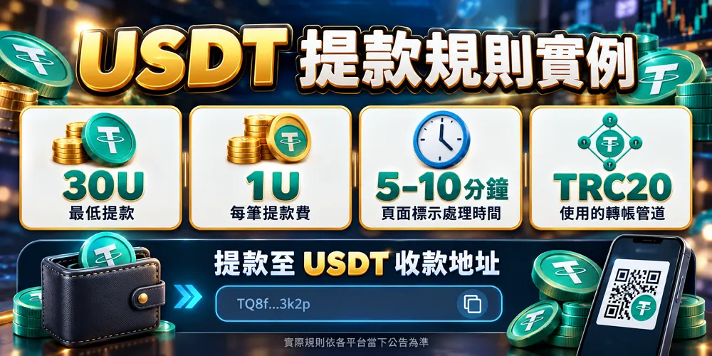 加密貨幣娛樂城 USDT 提款規則與 TRC20 手續費實例