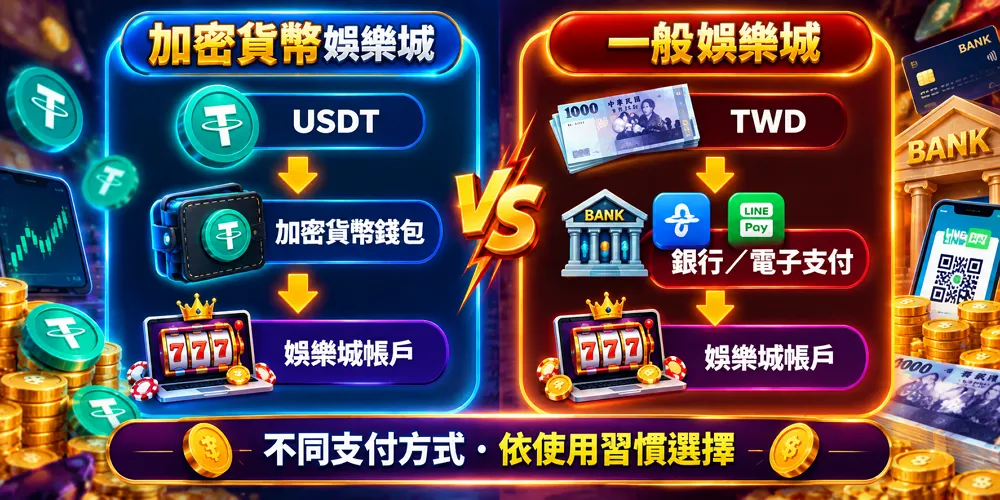 加密貨幣娛樂城與一般娛樂城支付方式比較